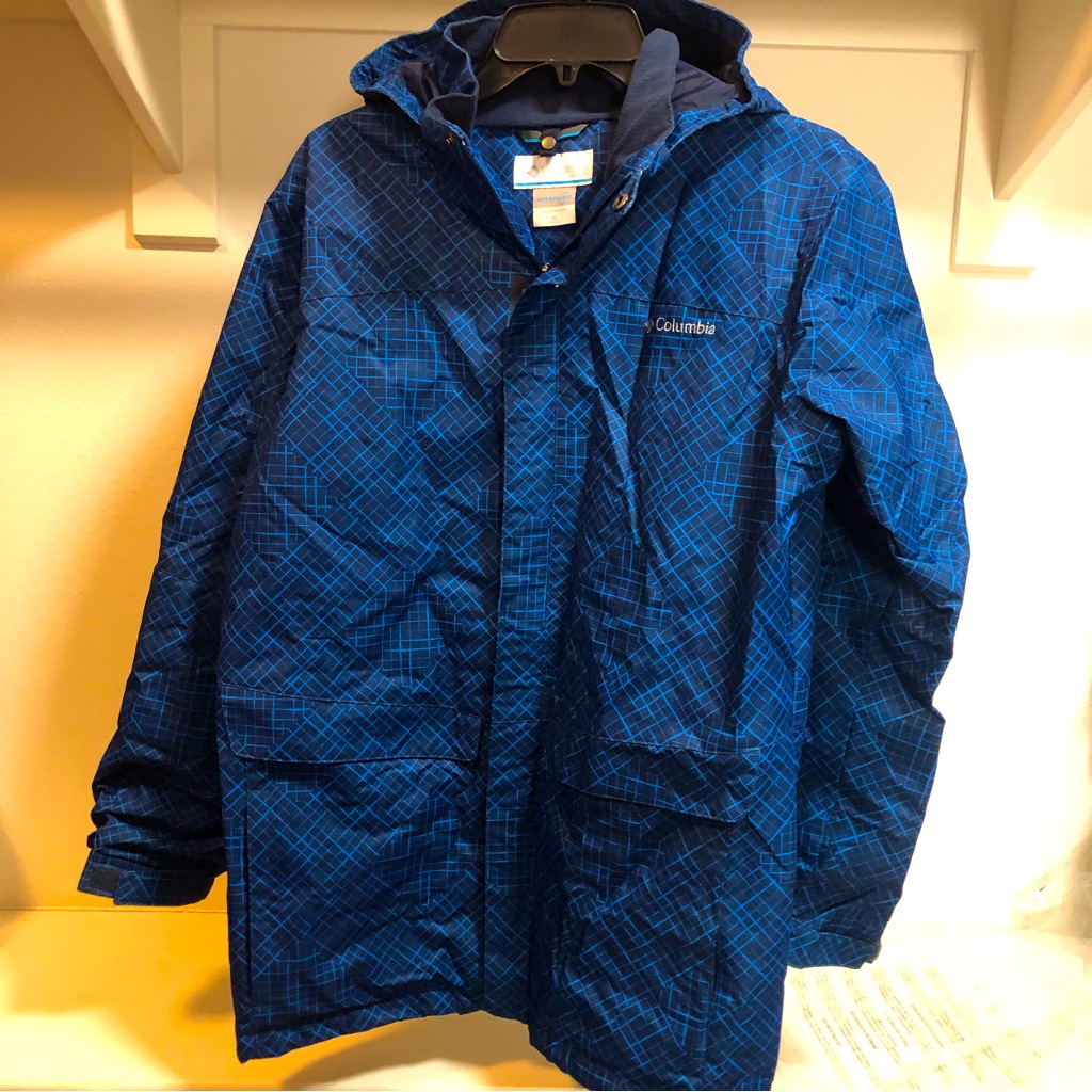 Columbia Interchange Outgrown Blue Geometric Patterned Jacket Youth’ Xl